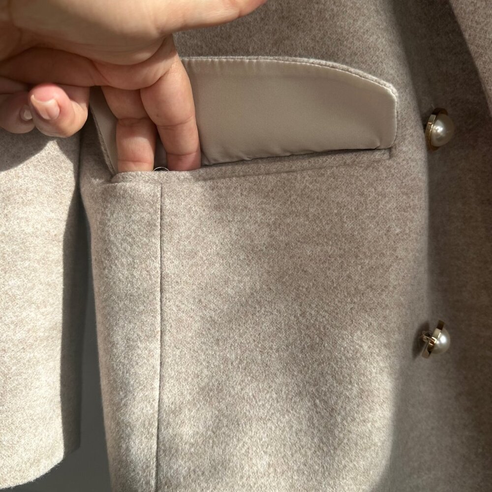 Brushed Herringbone Double Breasted Blazer 18 Petite - NEW - Picture 9 of 13